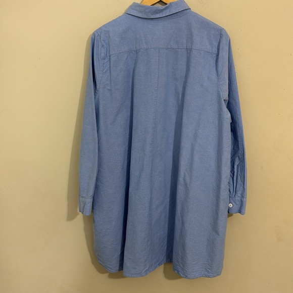 Pomander Place Harris Light Blue Button-Up Shirt Dress size 3X Spring Minimalist - Picture 3 of 10